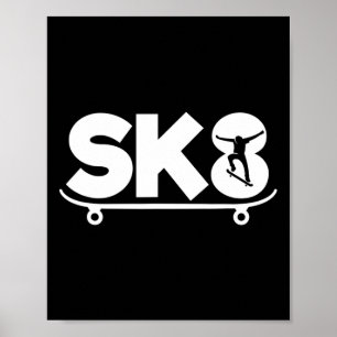 Lustiger Skater Skateboardfahren Poster