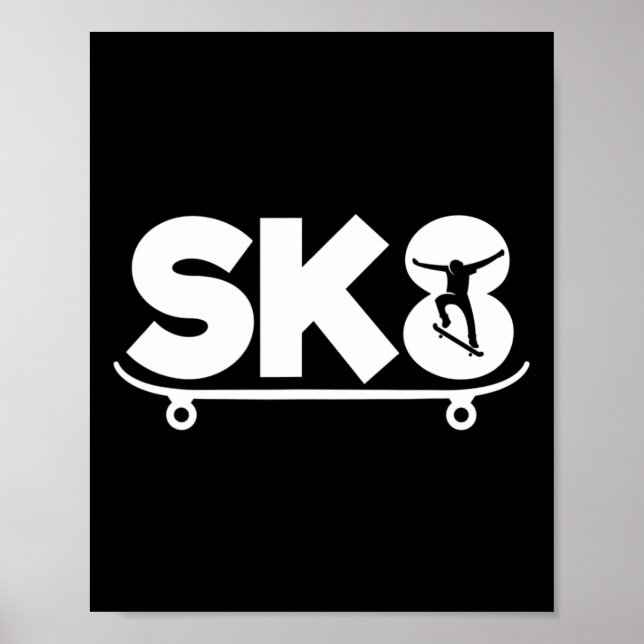 Lustiger Skater Skateboardfahren  Poster (Vorne)
