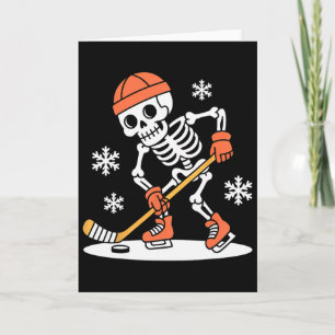Lustiger Skelett-Eishockey-Halloween (1)  Karte