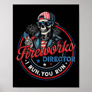 Lustiger Skelett-Feuerwerksdirektor Ich laufe Du l Poster