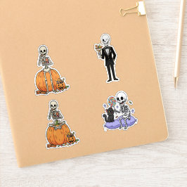 Lustiger Skelett Für Halloween Aufkleber