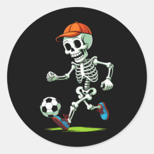 Lustiger Skelett Fußball Halloween Kostüm Männer J Runder Aufkleber