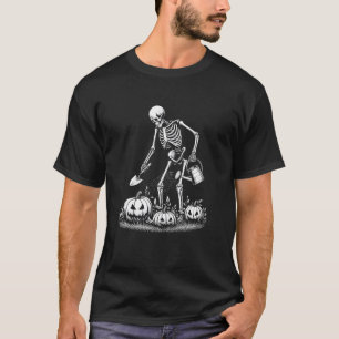 Lustiger Skelett-Gartenbau-Spieler Halloween Männe T-Shirt