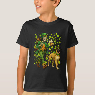 Lustiger Skelett gehender Great Dane Gothic Hunde T-Shirt