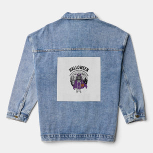 Lustiger Skelett Halloween-Umhang-Zitat Vintage-De Jeansjacke