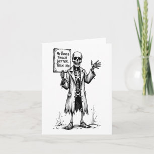 Lustiger Skelett-Hexen-Lehrer Halloween Meine Knoc Karte