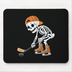 Lustiger Skelett-Hockeyspieler Cool Eislaufen Mousepad