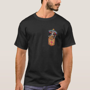 Lustiger Skelett-Mariachi-Gitarre-Tasche Cinco De T-Shirt