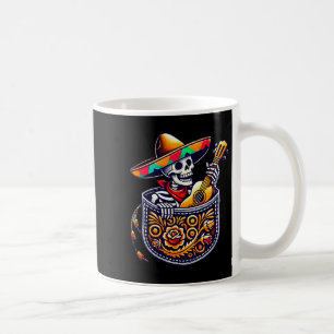 Lustiger Skelett-Mariachi-Gitarren-Tasche Cinco De Kaffeetasse