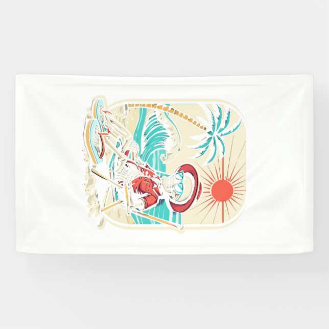 Lustiger Skelett Sommer Banner (Horizontal)