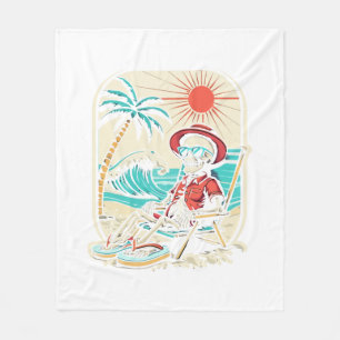 Lustiger Skelett Sommer Fleecedecke