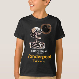 Lustiger Skelett-Sonnenfinsternis Vanderpool Texas T-Shirt