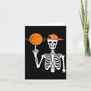 Lustiger Skelett-Spinnen-Basketball-Halloween Karte