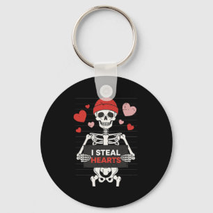 Lustiger Skelett-Valentinstag Ich stehle Herzen Xo Schlüsselanhänger