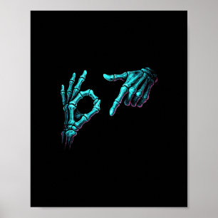 Lustiger Skeletthand-Meme 67 Gen Alpha Halloween S Poster