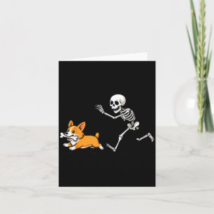 Lustiger Skelettjäger Corgi Halloween Hundemutter Karte