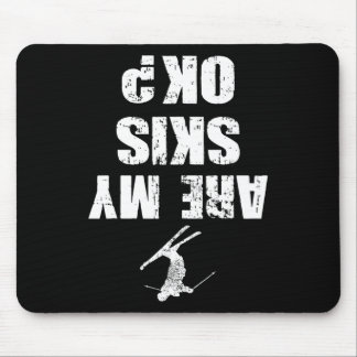Lustiger Ski-T-Shirt abgenutzt Skifahren Winterspo Mousepad