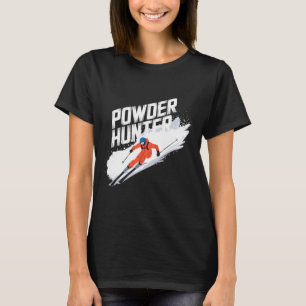 Lustiger Skipulver-Jäger Alpin Skifahrer T-Shirt