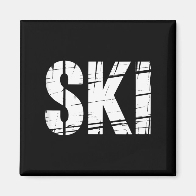 Lustiger Skispruch abgenutzter Outdoor-Witz Männer Magnet (Vorne)