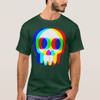 Lustiger Skullrippy-Vaporwave-Halloweenechno-Rave- T-Shirt