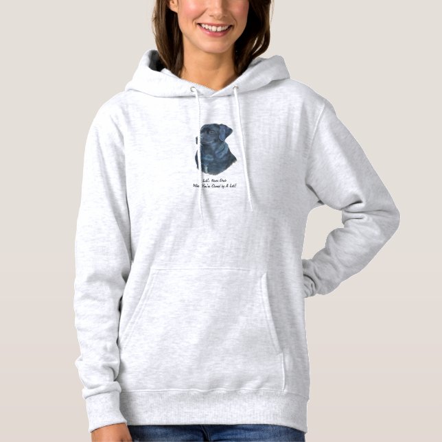 lustiger Slogan mit Portait schwarzen Labrador Hun Hoodie (Vorderseite)