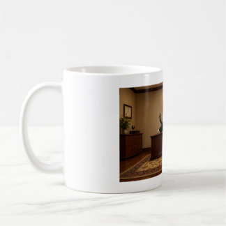 Lustiger Smoking-Cat, der eine Vase umwirft | Chao Kaffeetasse