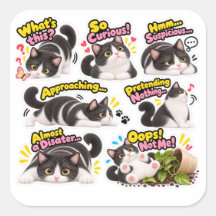 Lustiger Smoking-Cat-Sticker-Pack