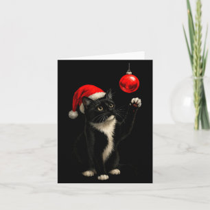 Lustiger Smoking-Schmuck-Katze Weihnachtsmann Hut Karte