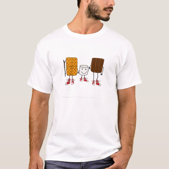 Lustiger Smores Charakter-Cartoon T-Shirt (Vorderseite)