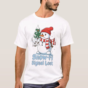 Lustiger Snow-Fi-Signal-verlorener-Schneemann-Weih T-Shirt