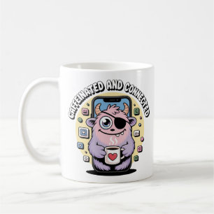Lustiger Social Media Coffee Monster Kaffeetasse