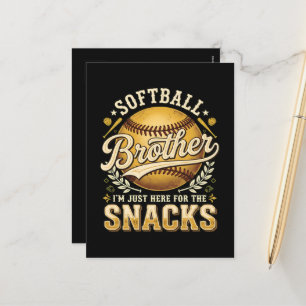 Lustiger Softball-Bruder Snacks Sport Feiertagspostkarte
