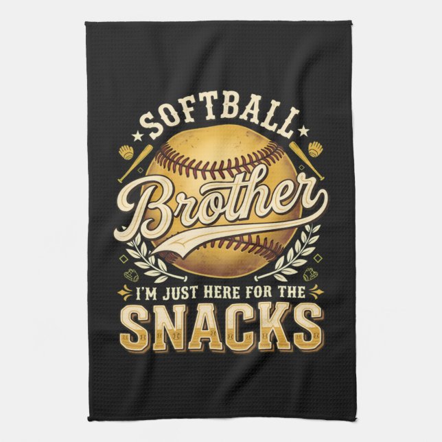 Lustiger Softball-Bruder Snacks Sport Geschirrtuch (Vertikal)