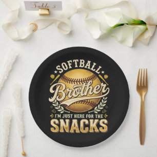Lustiger Softball-Bruder Snacks Sport Pappteller