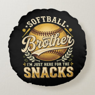 Lustiger Softball-Bruder Snacks Sport Rundes Kissen
