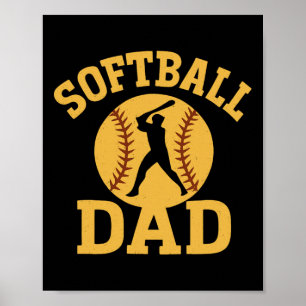 Lustiger Softll Papa Vatertag Für Sportfan  Poster