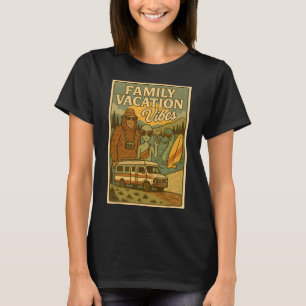 Lustiger Sommer Bigfoot Familienurlaub Alien Nessi T-Shirt