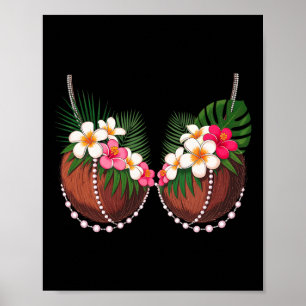Lustiger Sommer-Kokosnuss-BH Halloween-Kostüm Hawa Poster