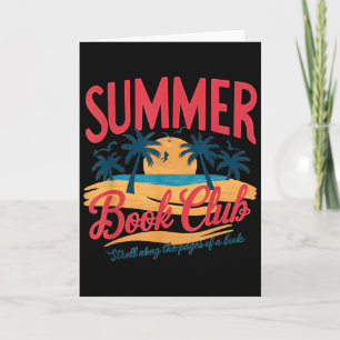 Lustiger Sommer-Retro-Bucheclub Strandurlaub Karte