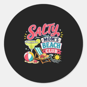 Lustiger Sommer salzige Mamas Strandclub Urlaub Ma Runder Aufkleber