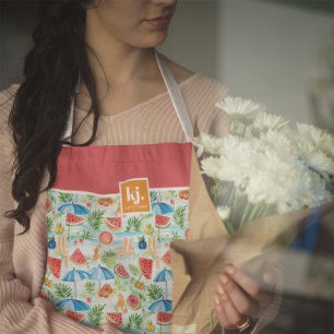 Lustiger Sommer Stilvolles Monogramm Schürze