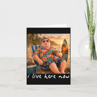 Lustiger Sommer Strand Surfen Ich Lebe Hier Jetzt Karte