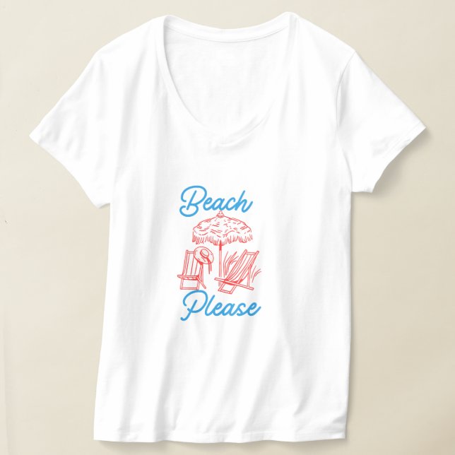 Lustiger Sommer Strand T-Shirt Bitte Strand (Ablage )
