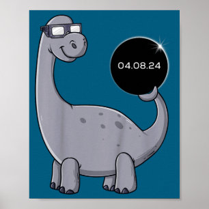 Lustiger Sonnenfinsternis-Dino 04 08 Poster