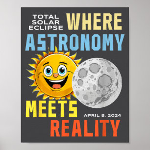 Lustiger Sonnenfinsternis wo Astronomie auftrifft Poster