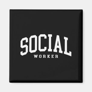 Lustiger Sozialarbeiter Retro-Schulsozialarbeiter Magnet