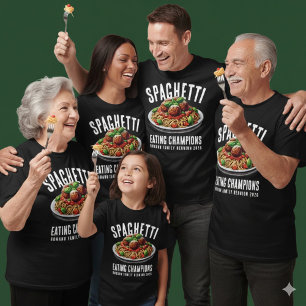 Lustiger Spaghetti-Ess-Champion Familienzusammenku T-Shirt