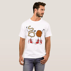 Lustiger Spaghetti-und Fleischklöschen-Cartoon T-Shirt