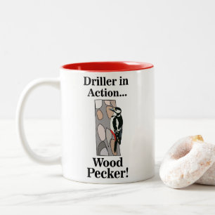 Lustiger Specht-Vogel Zweifarbige Tasse