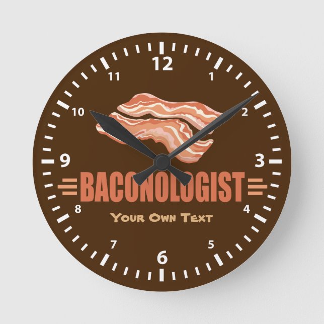 Lustiger Speck Baconologist Runde Wanduhr (Vorderseite)